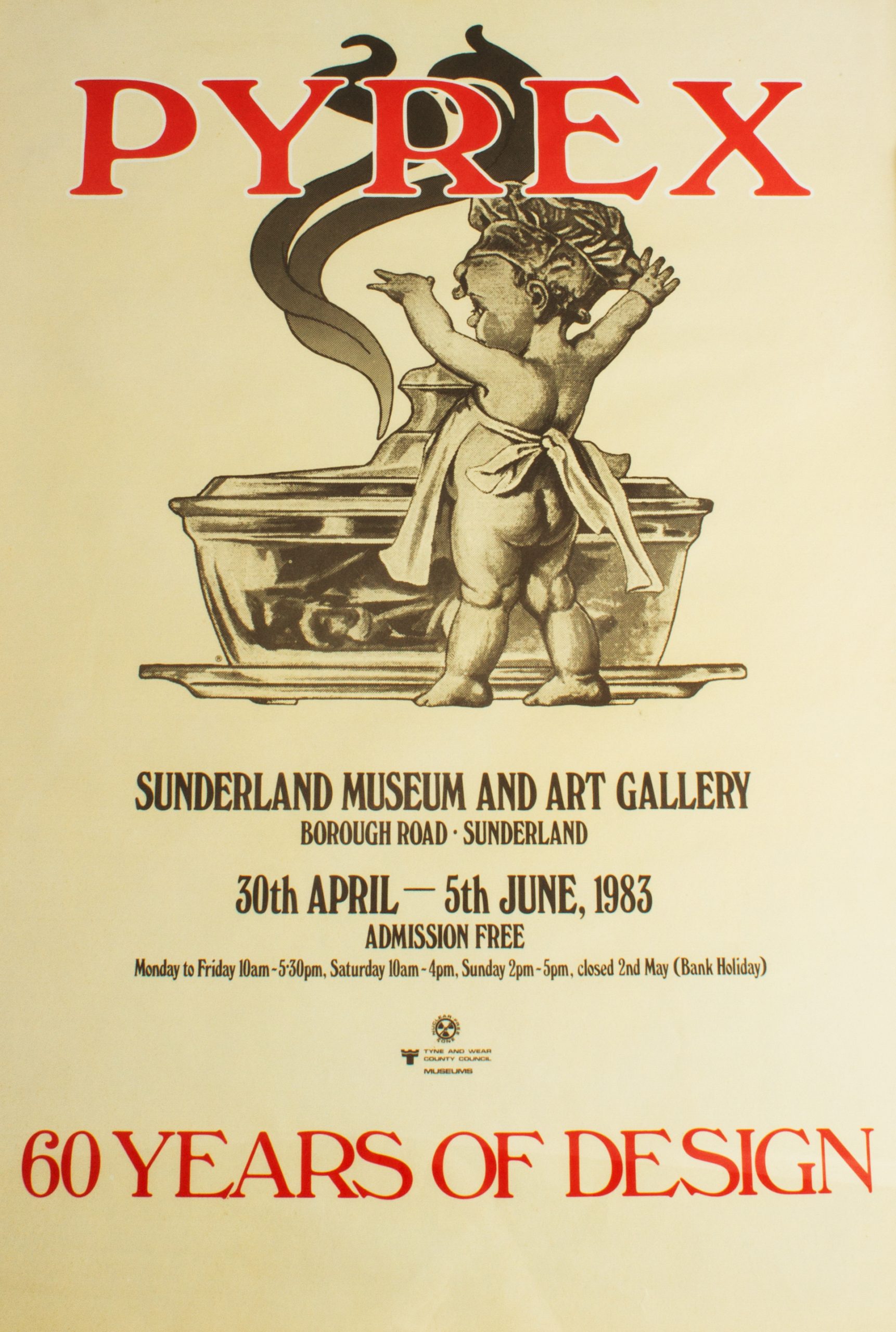 Pyrex Poster – 60 Years of Design at Sunderland Museum & Art Gallery 1983 Logo